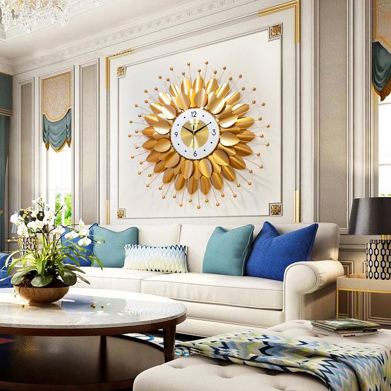 Wall Clocks Nordic Luxury Metal Modern Large Gold Clock 3d Simple Art Watches Horloge Murale Home Decoration FZ295