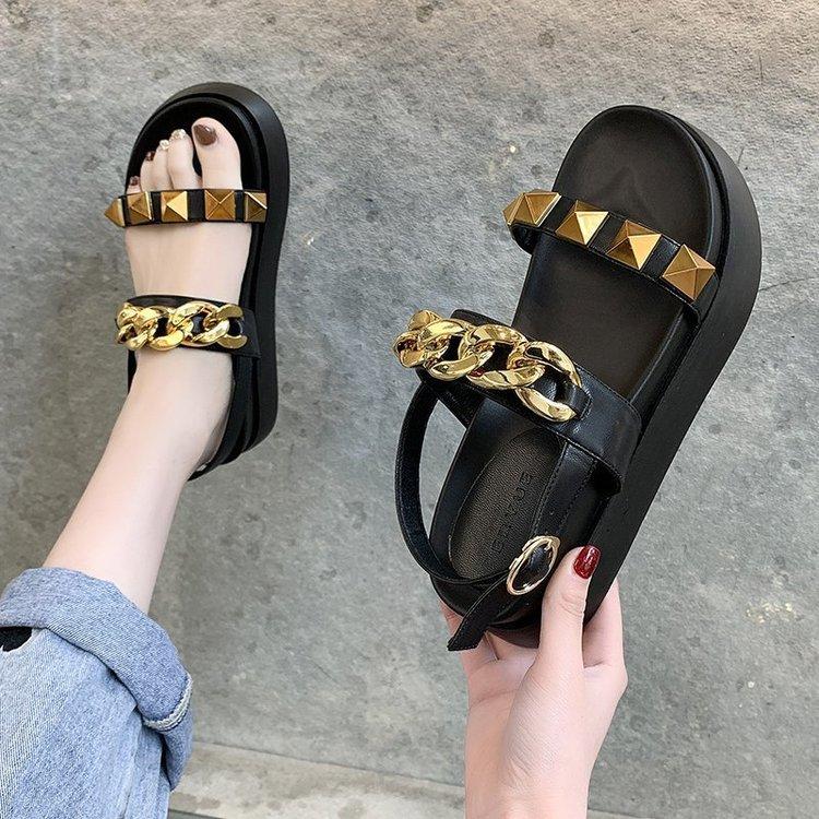 Sandals Women Faux Leather Fashion Sports Flat Joker Roman Platform Ins Shoes For Summer 2021 Womens Heels, Black
Sandals Women Faux Leather Fashion Sports Flat Joker Roman Platform Ins Shoes For Summer 2021 Womens Heels, Black