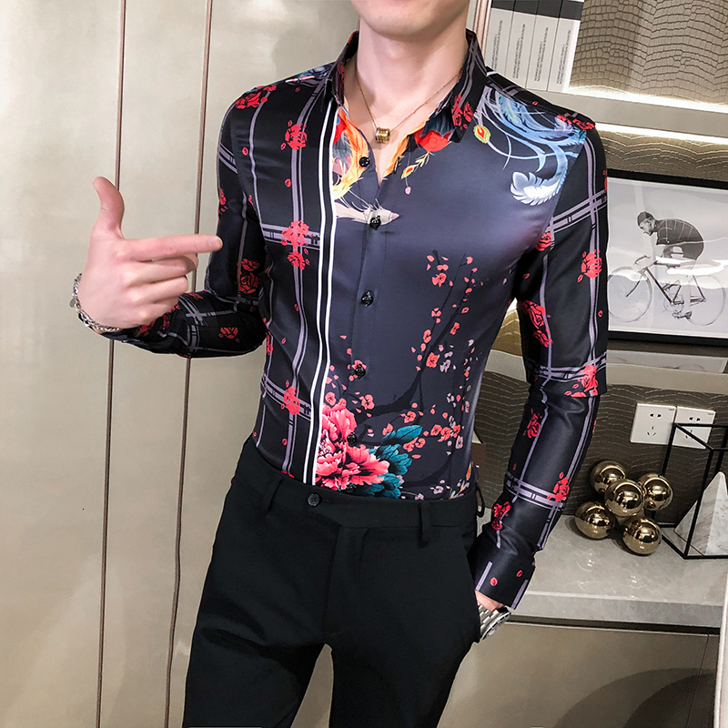 2021 New Men's Quality Mode Flower Long Shirts for Men Streetwear Slim Fit Gentlemen's Club Tuxedo White/black Clothes H6eb
2021 New Men's Quality Mode Flower Long Shirts for Men Streetwear Slim Fit Gentlemen's Club Tuxedo White/black Clothes H6eb