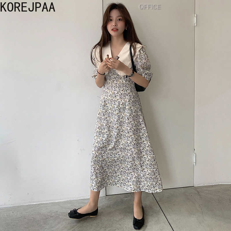 Korejpaa Women Dress Summer Korean Chic Romantic Gentle Pointed Collar Wooden Ear Stitching Puff Sleeve Floral Vestidos 210526, Picture color
Korejpaa Women Dress Summer Korean Chic Romantic Gentle Pointed Collar Wooden Ear Stitching Puff Sleeve Floral Vestidos 210526, Picture color