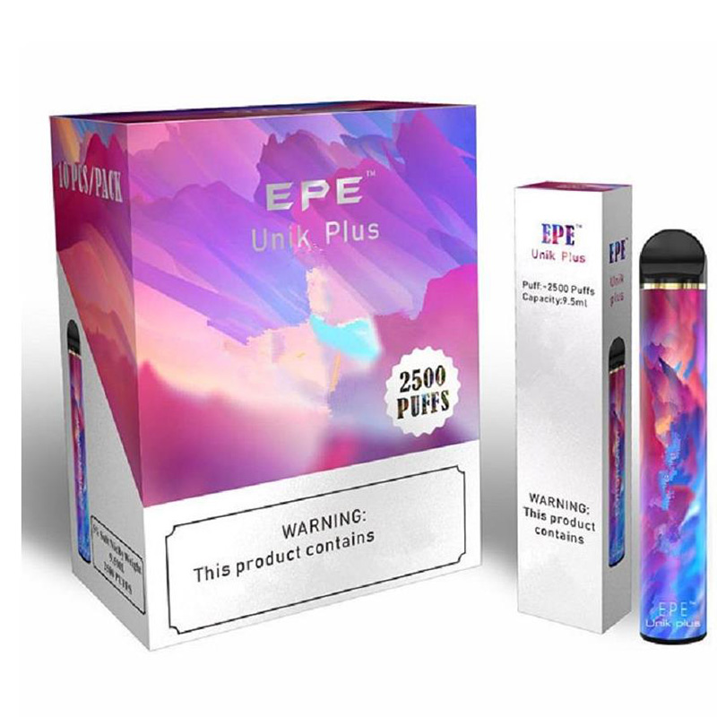 Authentic EPE Unik plus disposable pod 2500puffs 1600mah battery 10 colors Pre-filled 9.5 ml Pods E Cigarettes Vaporizers
Authentic EPE Unik plus disposable pod 2500puffs 1600mah battery 10 colors Pre-filled 9.5 ml Pods E Cigarettes Vaporizers