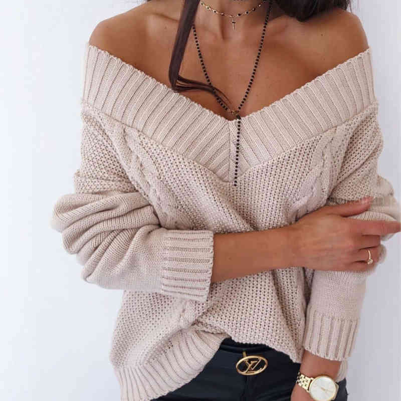 women's sweaters v-neck twist solid knitted women pullover sweater long sleeve loose knitting ladies autumn female casual 8ak1, White;black
women's sweaters v-neck twist solid knitted women pullover sweater long sleeve loose knitting ladies autumn female casual 8ak1, White;black