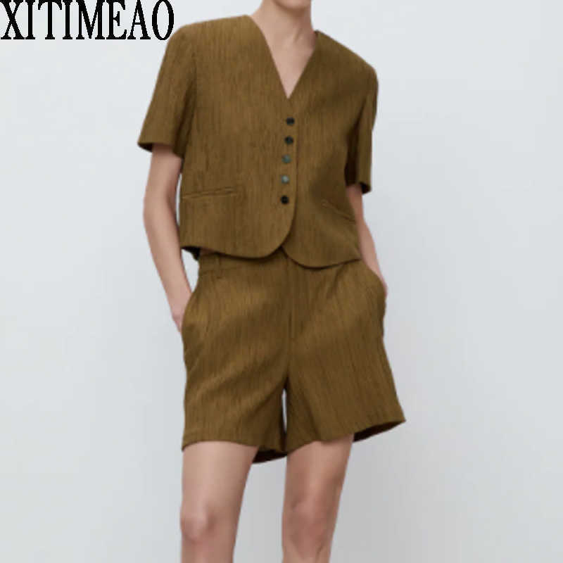 Za Women Fashion Single Breasted Blazers Short Coat Vintage Sleeve Outerwear And High Waist Casual Five Point s 210604, Shorts
Za Women Fashion Single Breasted Blazers Short Coat Vintage Sleeve Outerwear And High Waist Casual Five Point s 210604, Shorts