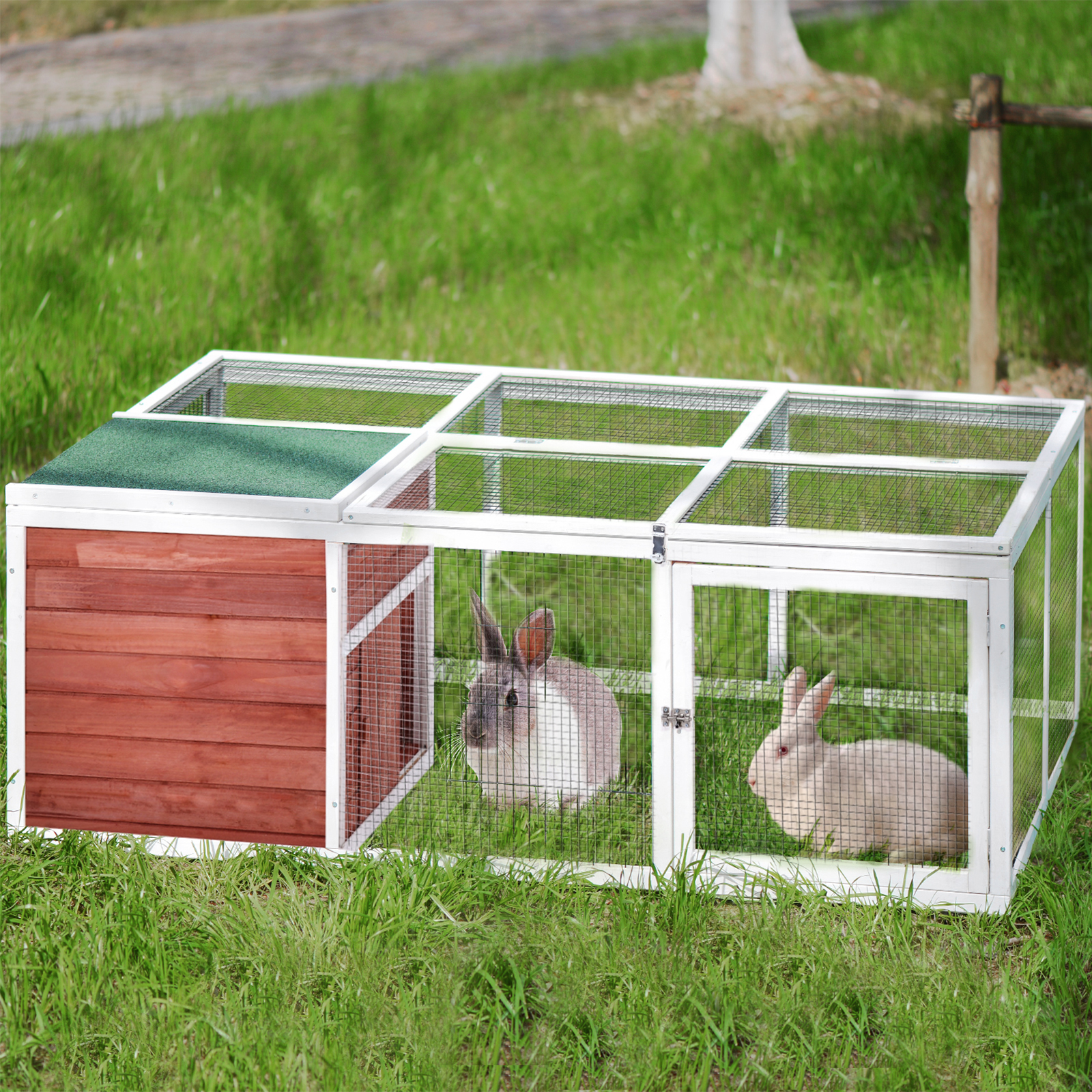 LEISUS Rabbit Playpen Chicken Coop Pet House Small Animal Cage with Enclosed Run for Outdoor Garden Backyard
LEISUS Rabbit Playpen Chicken Coop Pet House Small Animal Cage with Enclosed Run for Outdoor Garden Backyard