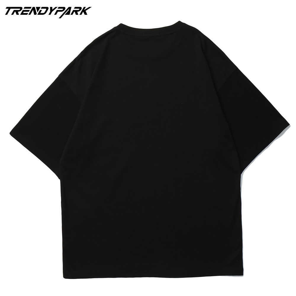 Men's T-shirt Summer Short Sleeve Letters Tee Hip Hop Oversized Cotton Casual Harajuku Streetwear Top Tshirts Clothing 210601