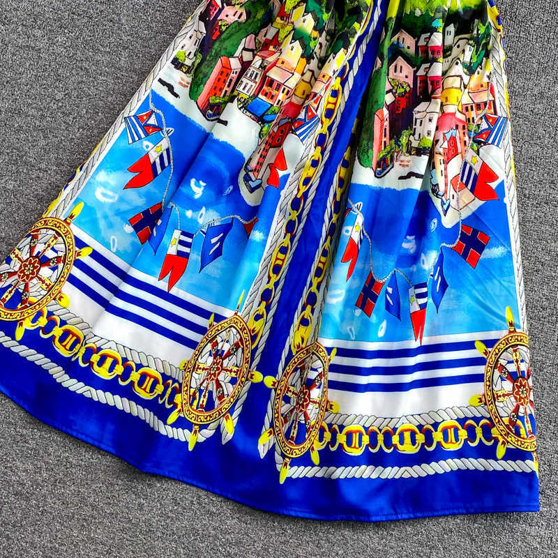 DEAT Women Printing Sling Dress Slash Neck Sleeveless Arrivals Lady Sexy Fashion Temperament Spring Summer 11D1401 210709