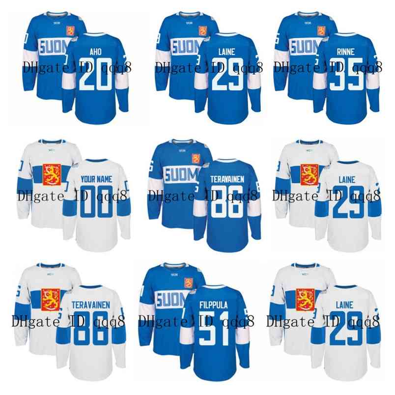 95 FINLAND Jerseys World Cup WCH 20 SEBASTIAN AHO 29 PATRIK LAINE 86 TEUVO TERAVAINEN 35 PEKKA RINNE 3 OLLI MAATTA 40 TUUKKA RASK Hockey Jersey, White
95 FINLAND Jerseys World Cup WCH 20 SEBASTIAN AHO 29 PATRIK LAINE 86 TEUVO TERAVAINEN 35 PEKKA RINNE 3 OLLI MAATTA 40 TUUKKA RASK Hockey Jersey, White