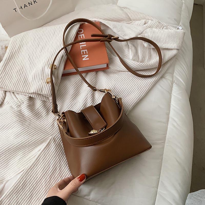Evening Bags Black Mini PU Leather Bucket Crossbody For Women 2021 Scofy Fashion Trendy Female Shoulder Handbags And Purses Bolsos1