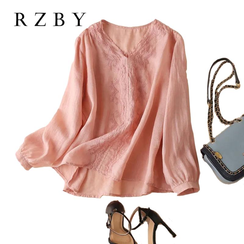 Women's Blouses & Shirts Cotton Linen Long Sleeve Shirt Women Loose Casual Tops Fashion Vintage Embroidery V-neck High Quality Female RZBY47, White
Women's Blouses & Shirts Cotton Linen Long Sleeve Shirt Women Loose Casual Tops Fashion Vintage Embroidery V-neck High Quality Female RZBY47, White