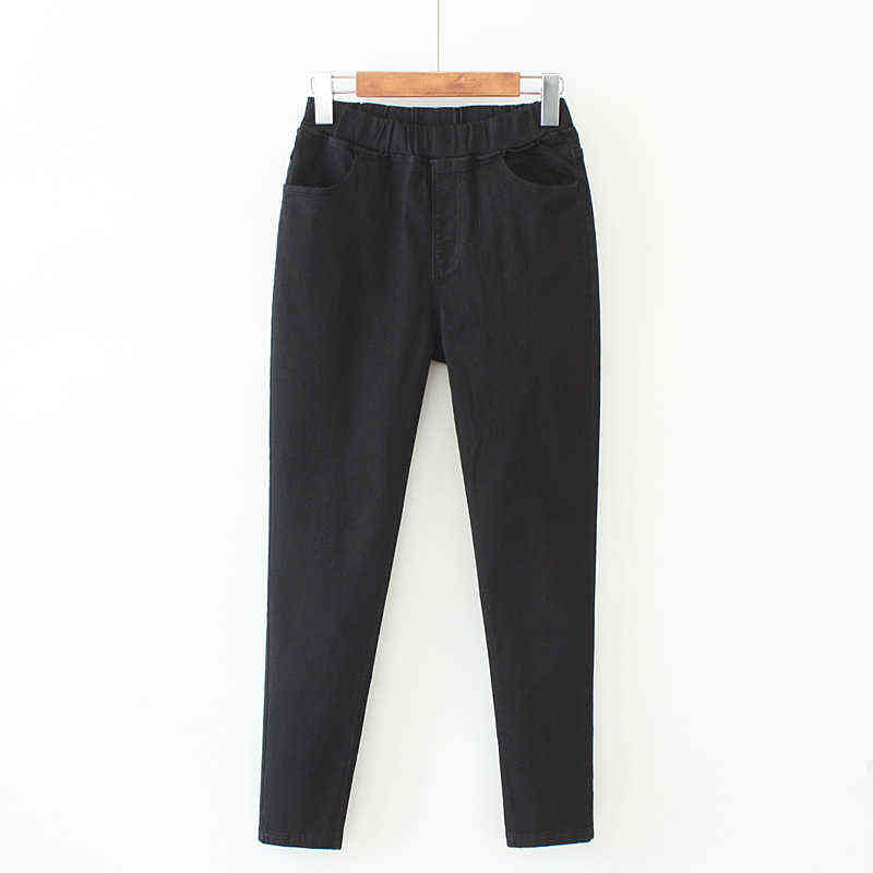 High Waist Vintage Skinny Jeans Women Large Size S-6XL Stretch Casual Denim Pants Female Elastic Wais High Street Trousers 211112