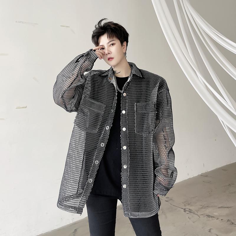 Men's Trench Coats 2021 Spring Summer Korean Street Hip-hop Mesh Hollow Edging Sun Protection Jacket Male Loose Casual Thin See-through Shir, Black
Men's Trench Coats 2021 Spring Summer Korean Street Hip-hop Mesh Hollow Edging Sun Protection Jacket Male Loose Casual Thin See-through Shir, Black