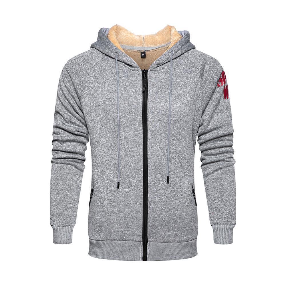 Mens Hoodies Winter Thick Warm Hoodies Fur Lined Super Warm Zipper Hoodie Jacket Men Fleece Sweatshirts Zipper Coat Plus Size 201020