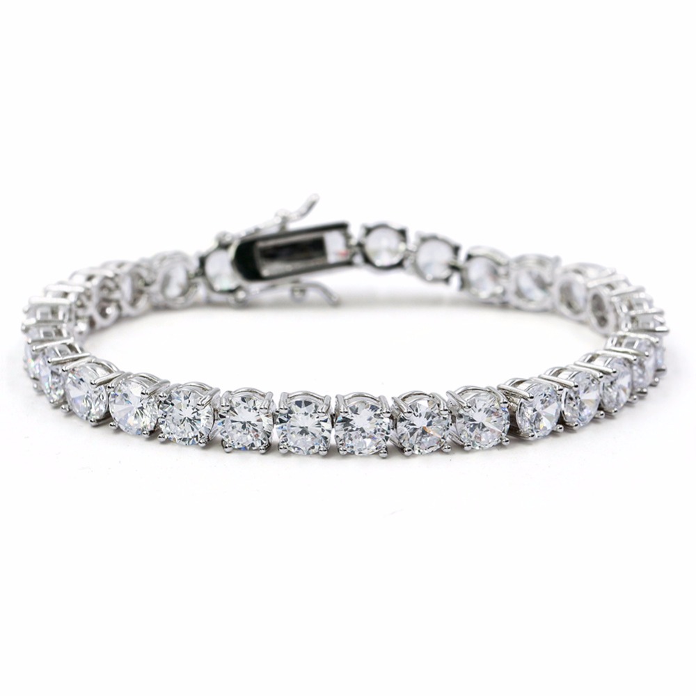 New Fashion Charms Round AAA CZ Zircon Tennis Chain Bracelet Bling Iced Out blimg for Men Women Hip Hop Copper Jewelry Lover punk party Gift