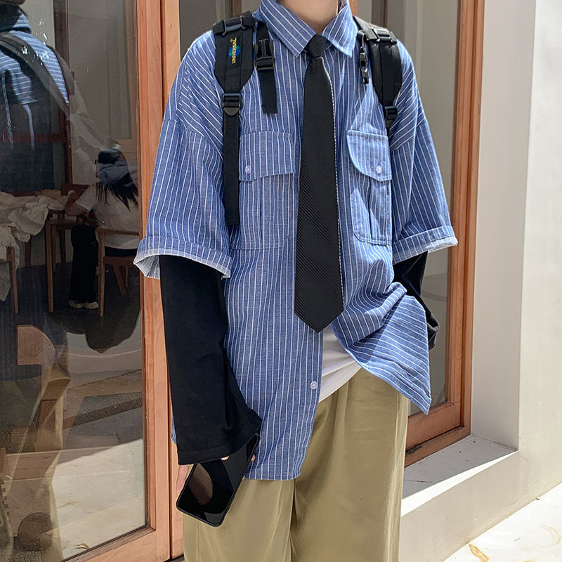 2021 New Men's Long-sleeved Shirts Two-piece Coats Stitching College Style Clothes Denim Shirt Streetwear Camisa Masculina M-2xl Alis, Black
2021 New Men's Long-sleeved Shirts Two-piece Coats Stitching College Style Clothes Denim Shirt Streetwear Camisa Masculina M-2xl Alis, Black