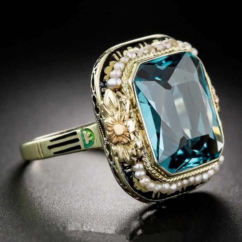 Wedding Rings Exquisite Women's Fashion Gold Color Pattern Inlaid With Blue Stones Engagement For Women Party Jewelry, Slivery;golden
Wedding Rings Exquisite Women's Fashion Gold Color Pattern Inlaid With Blue Stones Engagement For Women Party Jewelry, Slivery;golden