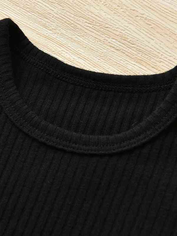 Baby Ribbed Knit Top & Pinafore Jumpsuit SHE