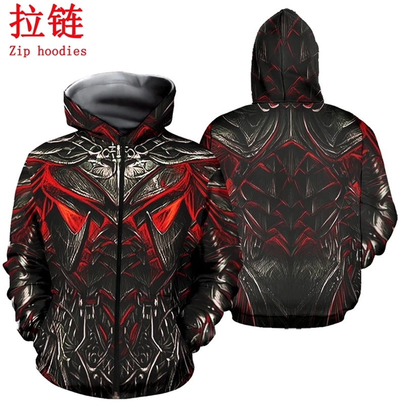 Fashion Mens hoodies 3D printed Daedric Armor Sweatshirt Couple Hoodie Harajuku Autumn Streetwear Unisex Casual Tracksuits 201020