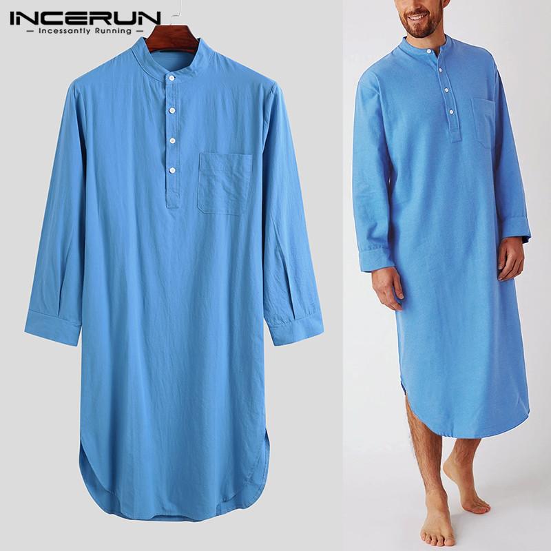 Men' Sleepwear INCERUN Sleep Robes Solid Color Long Sleeve Round Neck Leisure Nightgown Mens Homewear Cotton Comfort Bathrobes Plus Size, White
Men' Sleepwear INCERUN Sleep Robes Solid Color Long Sleeve Round Neck Leisure Nightgown Mens Homewear Cotton Comfort Bathrobes Plus Size, White