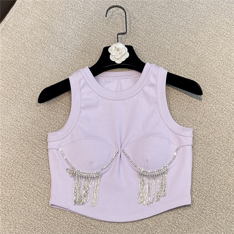summer fashion women clothes round neck sleeveless tassles rhing stone spliced knitting small stop WR71014 210525, Purple
summer fashion women clothes round neck sleeveless tassles rhing stone spliced knitting small stop WR71014 210525, Purple