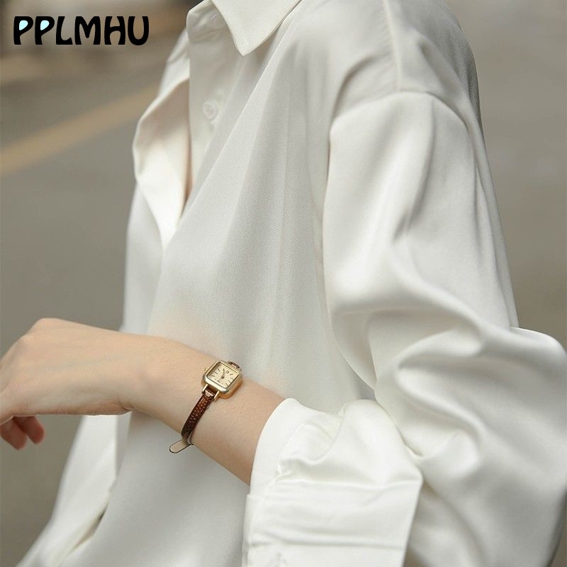 Fashion Designer Satin White Shirt Women Silk Drape Button Up Blouses Casual Loose Plus Size Long Sleeve Tops Spring New Shirts 210315
Fashion Designer Satin White Shirt Women Silk Drape Button Up Blouses Casual Loose Plus Size Long Sleeve Tops Spring New Shirts 210315
