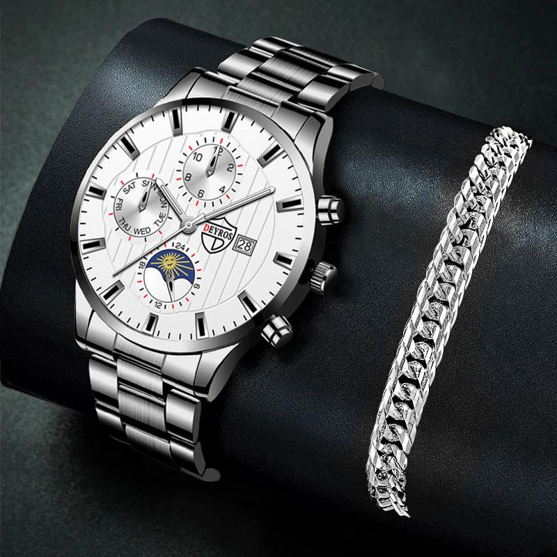 Wristwatches Fashion Men Business Watch Luxury Stainless Steel Bracelet Quartz Wristwatch Mens Sport Watche Calendar Luminous Clock Watches, As shown 6
Wristwatches Fashion Men Business Watch Luxury Stainless Steel Bracelet Quartz Wristwatch Mens Sport Watche Calendar Luminous Clock Watches, As shown 6