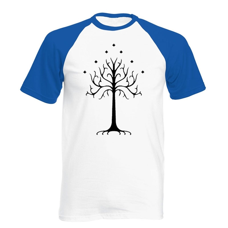 Summer The Hobbit Gondor White Tree Men Short Sleeve Tshirt Lord of Ring Top Fashion Casual O- Neck Cotton T Shirt Plus Size 210629