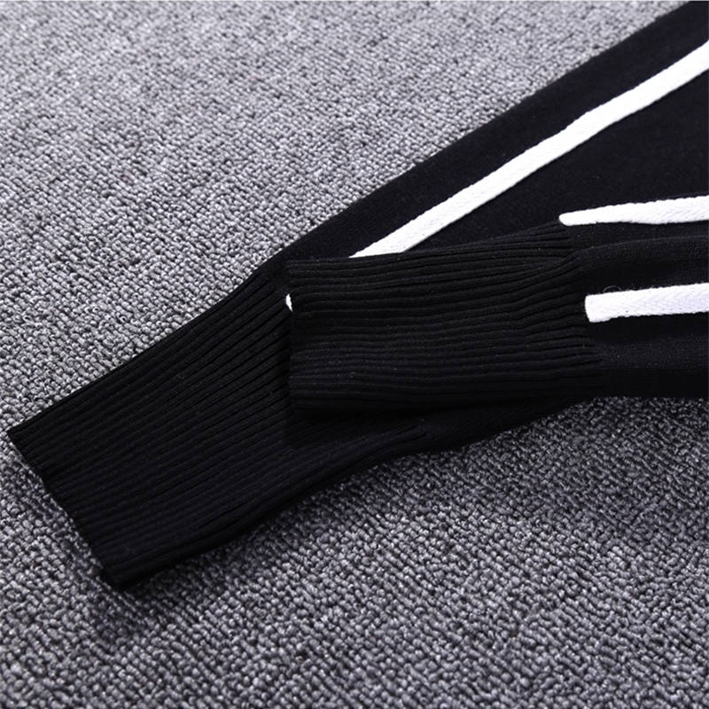 Top Fashion Knitting women's Side Striped Harem Pants loose casual elastic waist trousers plus size women pants T200223