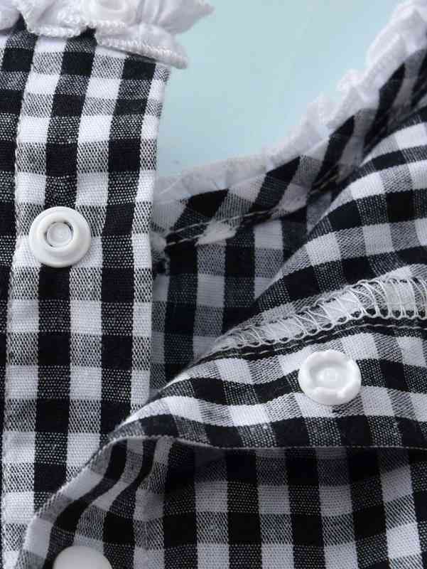 Baby Gingham Frill Trim Bow Front Dress SHE