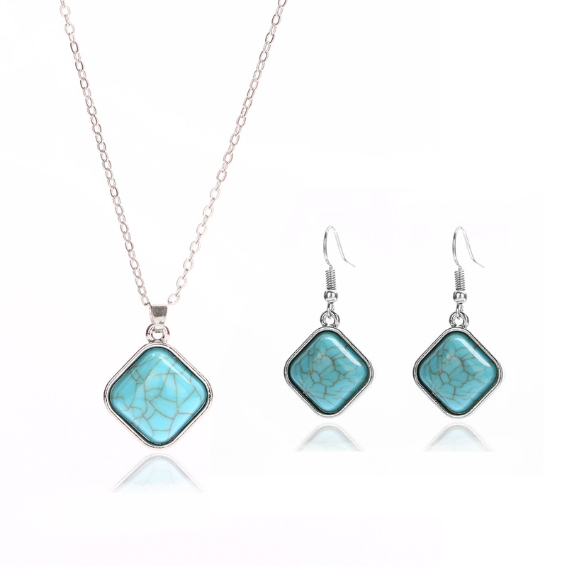 women's Square beads Tibetan silver turquoise earrings necklace set GSTQS023 fashion gift national style women DIY jewelry sets 325C3, As show
women's Square beads Tibetan silver turquoise earrings necklace set GSTQS023 fashion gift national style women DIY jewelry sets 325C3, As show