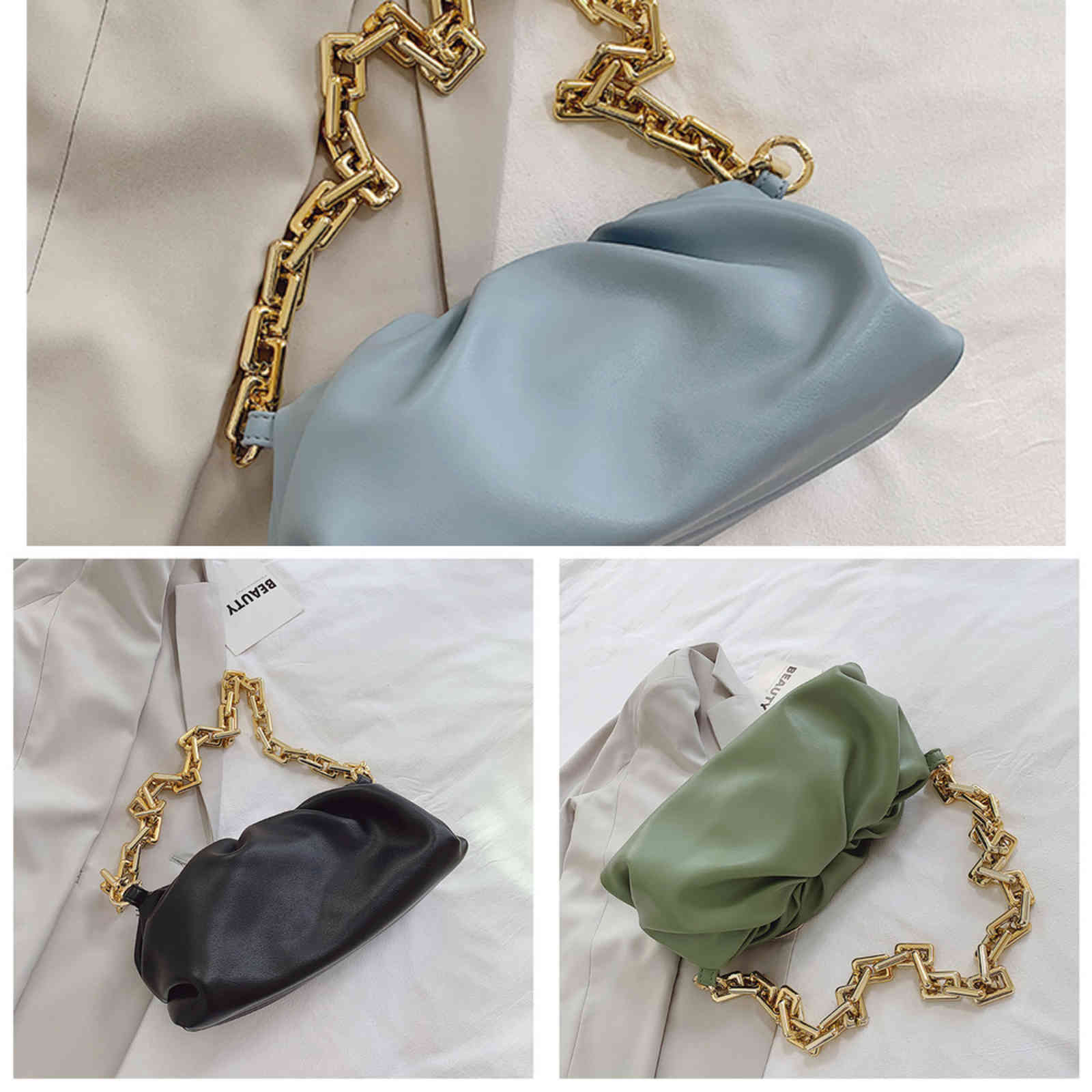 Shoulder Bag Day Clutch Thick Gold Chains Dumpling Clip Purse Women Cloud Underarm Pleated uette Pouch Tote Handbag 1113, New purple
Shoulder Bag Day Clutch Thick Gold Chains Dumpling Clip Purse Women Cloud Underarm Pleated uette Pouch Tote Handbag 1113, New purple