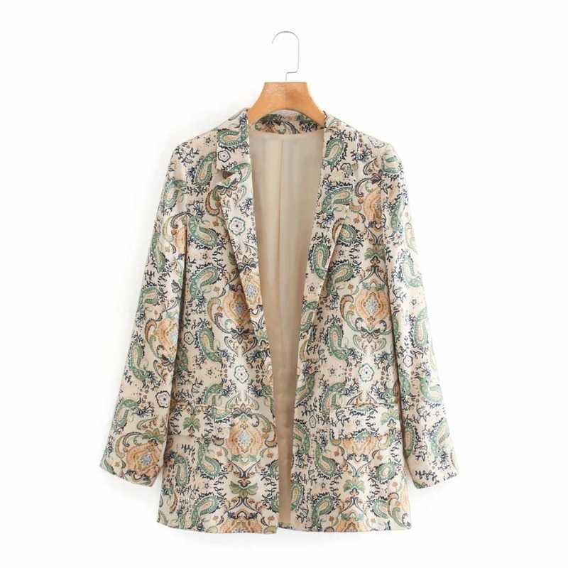 Women's printed casual blazer Fall Fashion Long Sleeve Vintage Ladies Jacket Small Suit All-match coat 210527
Women's printed casual blazer Fall Fashion Long Sleeve Vintage Ladies Jacket Small Suit All-match coat 210527