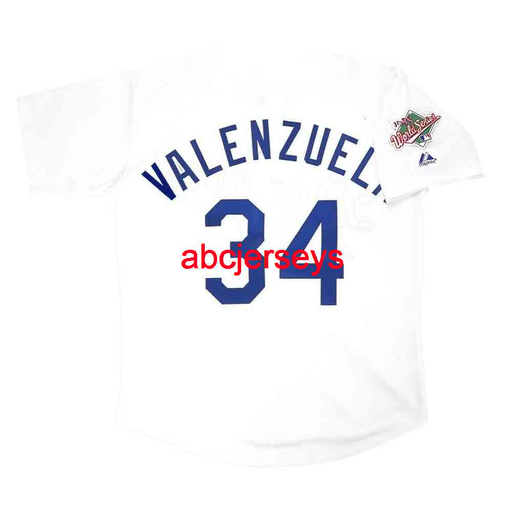 Stitched Custom Fernando Valenzuela 1988 World Series Home Jersey add name number Baseball Jersey, White