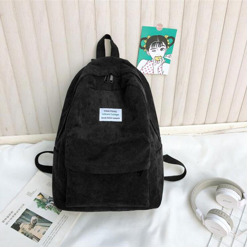 Backpack Corduroy Fashion Junior High School Trends Leisure Student Bag Men And Women Couple, Black
Backpack Corduroy Fashion Junior High School Trends Leisure Student Bag Men And Women Couple, Black