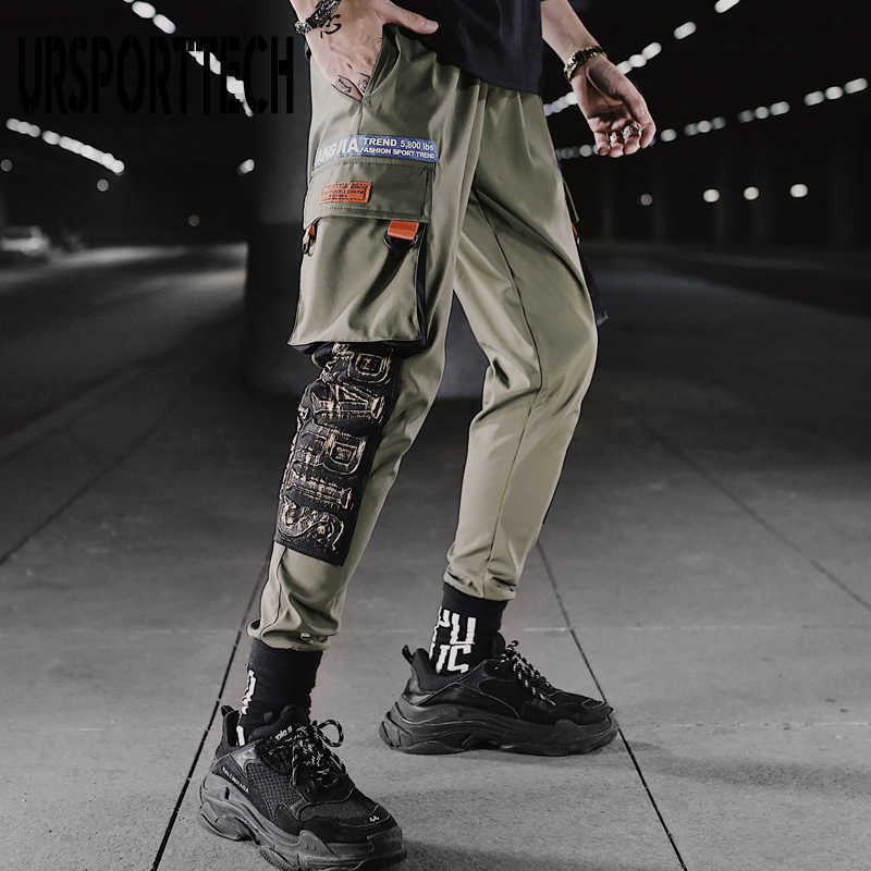 Streetwear Cargo Pants Men Print Multi-pocket Harem Pants Hip Hop Trousers Sweatpants Hombre Man Casual Fashion Joggers Pants 210528
