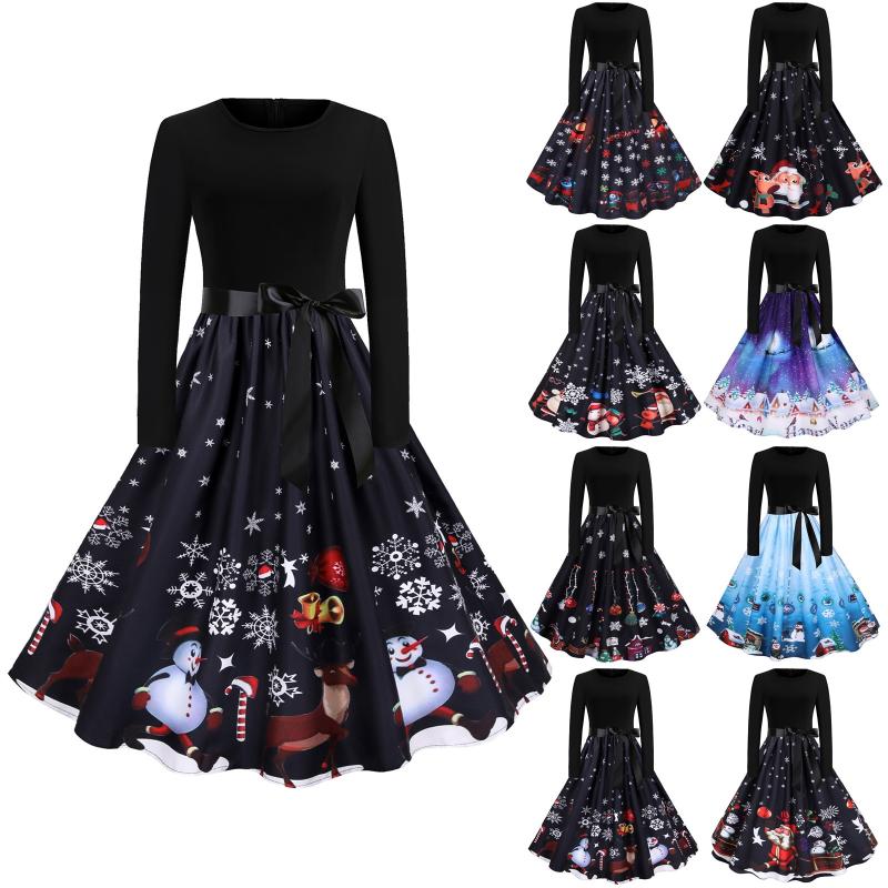 Casual Dresses Christmas Dress Women Winter Printed Big Swing Black 2022 Vintage Long Sleeve Plus Size Female Xmas Party Robe, White
Casual Dresses Christmas Dress Women Winter Printed Big Swing Black 2022 Vintage Long Sleeve Plus Size Female Xmas Party Robe, White