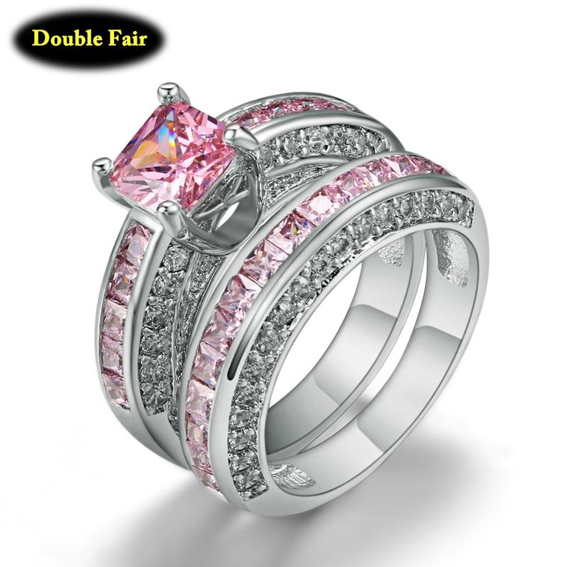 Cluster Rings Pink Square Cut + Cubic Zirconia Bridal Ring Sets For Women/Girl Silver Color Fashion Trendy Party Jewelry Gift Anel DWR691, Golden;silver
Cluster Rings Pink Square Cut + Cubic Zirconia Bridal Ring Sets For Women/Girl Silver Color Fashion Trendy Party Jewelry Gift Anel DWR691, Golden;silver