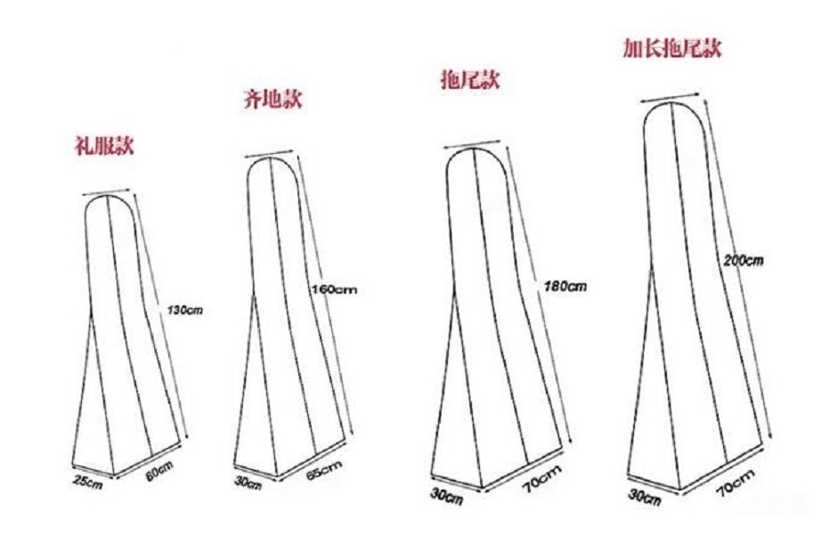 Wedding Accessories Dress Cover Gown Bags White Dust Bag Long Garment Cover Travel Storage Dust Covers
