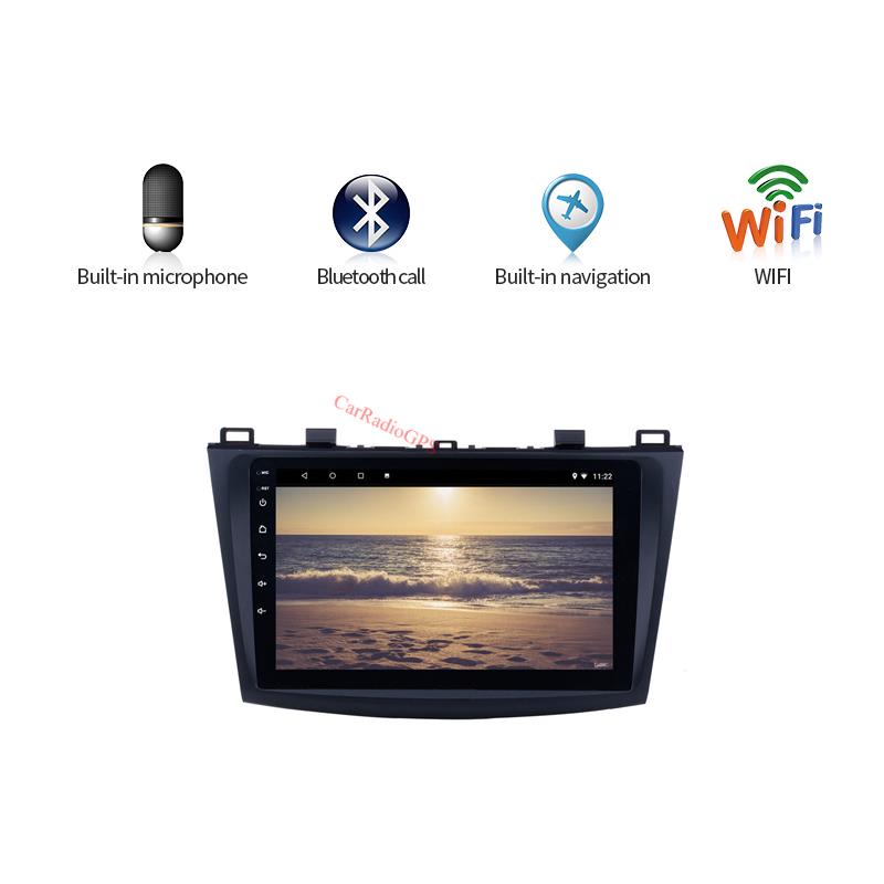 Car dvd Multimedia Player 9 Inch Android 10 for Mazda 3 2009-2012 GPS Navigation Radio with Rearview Camera Mirror Link