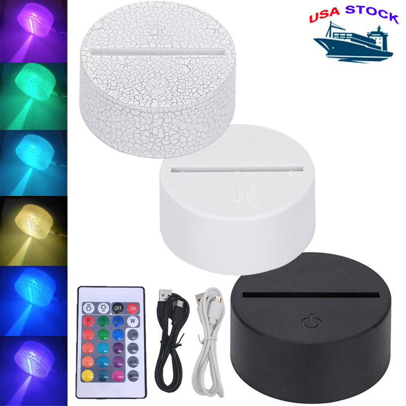 USA Stock RGB Lights LED Lamp Base for 3D Illusion Lamp 4mm Acrylic Light Panel AA Battery or DC 5V USB 3D Night Light
USA Stock RGB Lights LED Lamp Base for 3D Illusion Lamp 4mm Acrylic Light Panel AA Battery or DC 5V USB 3D Night Light