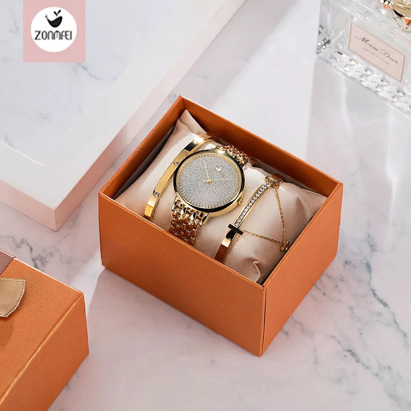 Montre Femme Watch Women Luxury Lady Temperament Watches Bracelet 3 Pcs Set Chain Wristwatch Birthday Clock Relogio Femininog, Rose-gold set 
Montre Femme Watch Women Luxury Lady Temperament Watches Bracelet 3 Pcs Set Chain Wristwatch Birthday Clock Relogio Femininog, Rose-gold set