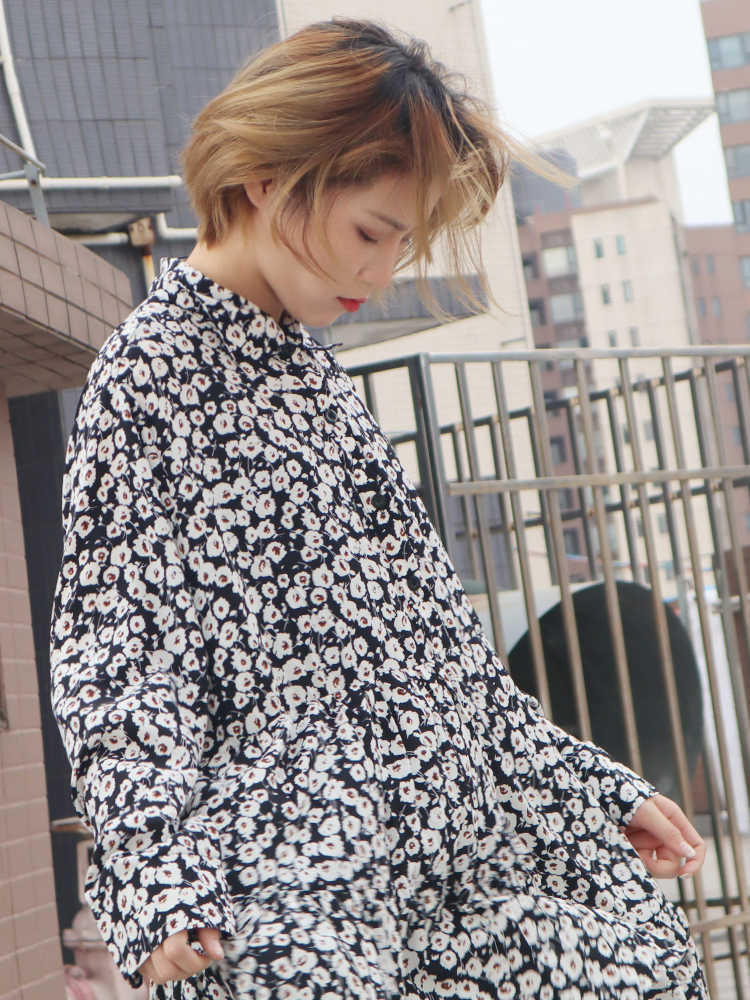 VANOVICH Spring Pluz Size Long Sleeve Cotton Fashion Casual Print Women Dress Korean Style Wild Clothing 210615Z