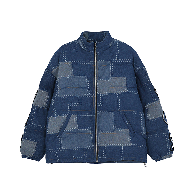 2021 New Harajuku Spliced Color Contrast Winter Jacket Men's Embroidery Thick Loose Cotton Padded Coat Windreaker Oversize Couple Parkas E14, Blue
2021 New Harajuku Spliced Color Contrast Winter Jacket Men's Embroidery Thick Loose Cotton Padded Coat Windreaker Oversize Couple Parkas E14, Blue
