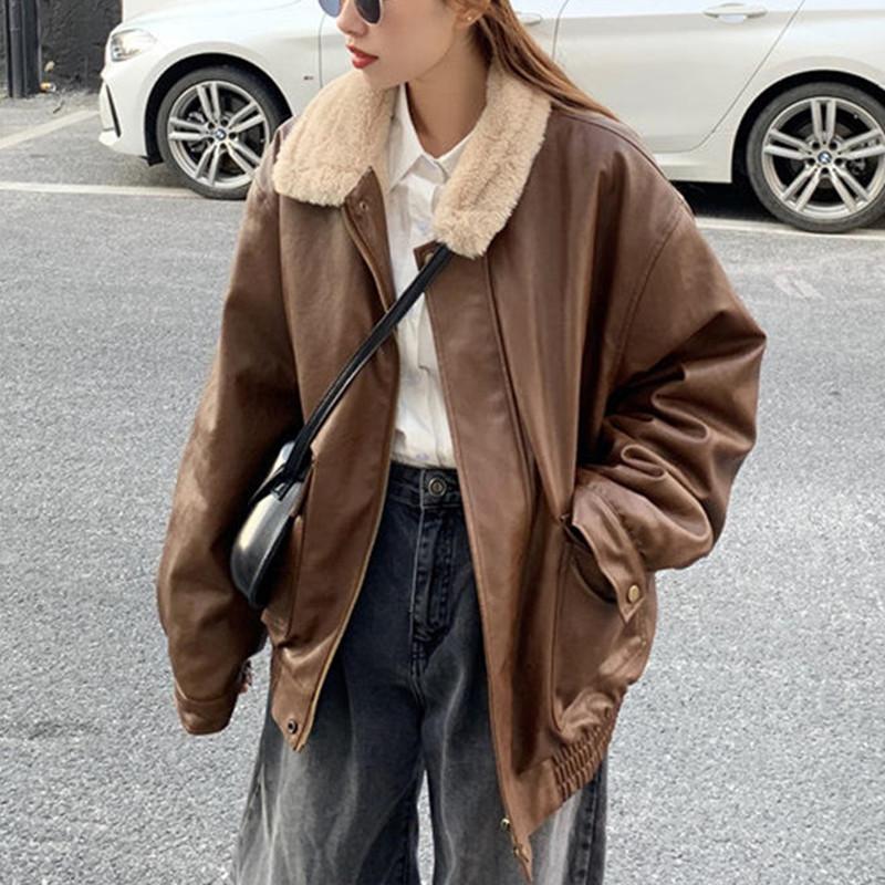 Women's Leather & Faux Vintage Autumn And Winter PU Jacket Women Clothes Loose Warm Thick Black Coats Chaqueta Mujer Q5023
Women's Leather & Faux Vintage Autumn And Winter PU Jacket Women Clothes Loose Warm Thick Black Coats Chaqueta Mujer Q5023