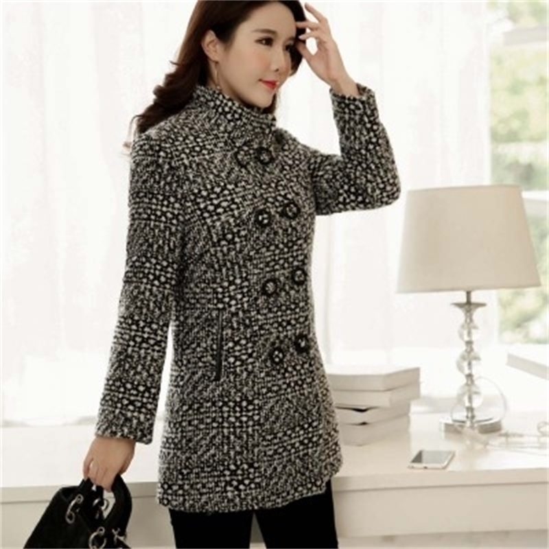 Middleaged ladies woolen coat female long section autumn and winter new large size woolen coat coat fashion women's clothing T190903