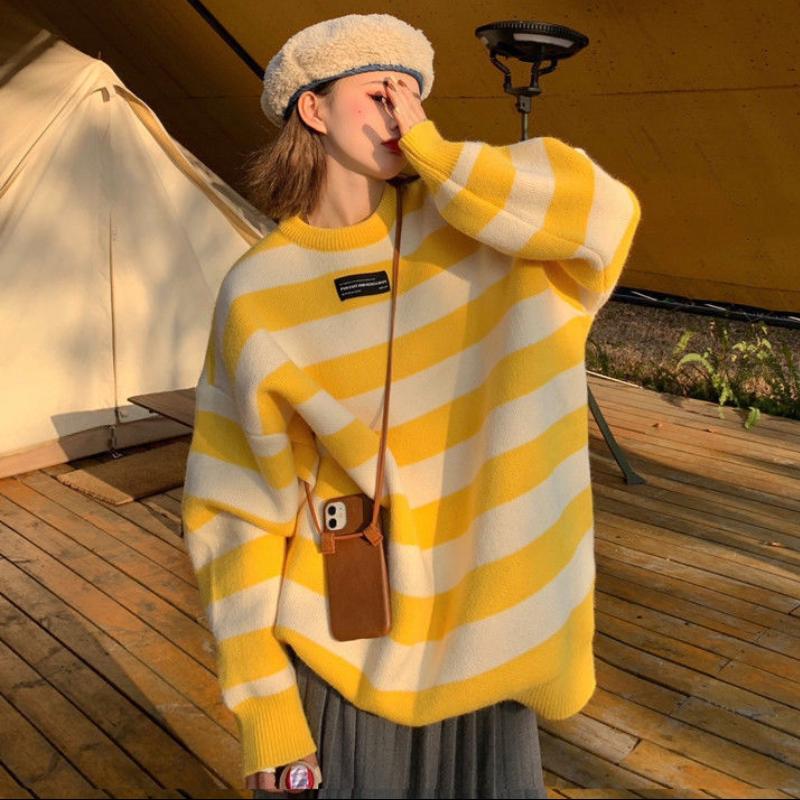 Women' Sweaters Striped Sweater Women Pullovers Blue Pink Yellow Black Autumn Spring 2021 Long Sleeve O Neck Knitted Casual Loose Jumper
Women' Sweaters Striped Sweater Women Pullovers Blue Pink Yellow Black Autumn Spring 2021 Long Sleeve O Neck Knitted Casual Loose Jumper