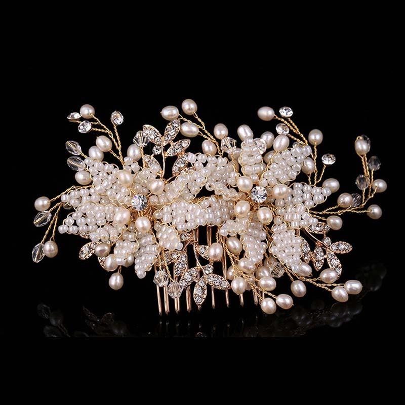 Hair Clips & Barrettes Elegance And Noble Cream Simulated Pearl Crystal Leaves Bridal Comb Wedding Accessories Ornaments, Golden;silver
Hair Clips & Barrettes Elegance And Noble Cream Simulated Pearl Crystal Leaves Bridal Comb Wedding Accessories Ornaments, Golden;silver