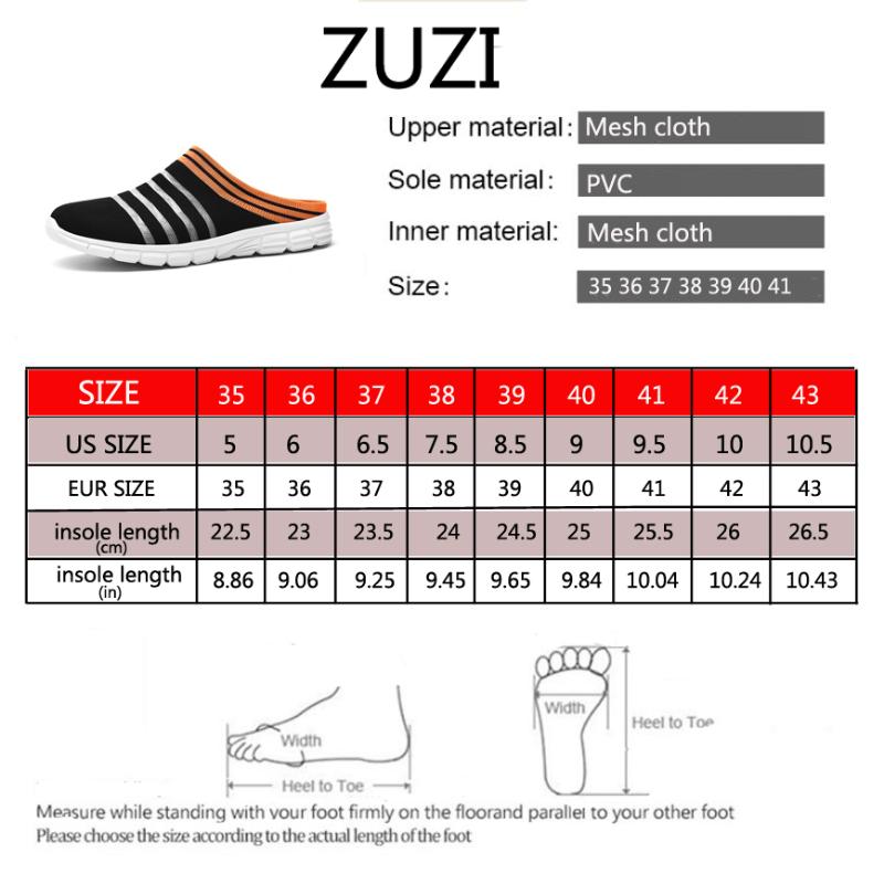 ZUZI 2021 New Style Casual Breathable Fish Silk Men's Women's Semi-slippers Lightweight Indoor Home Sandals Shoes Big Size 35-46