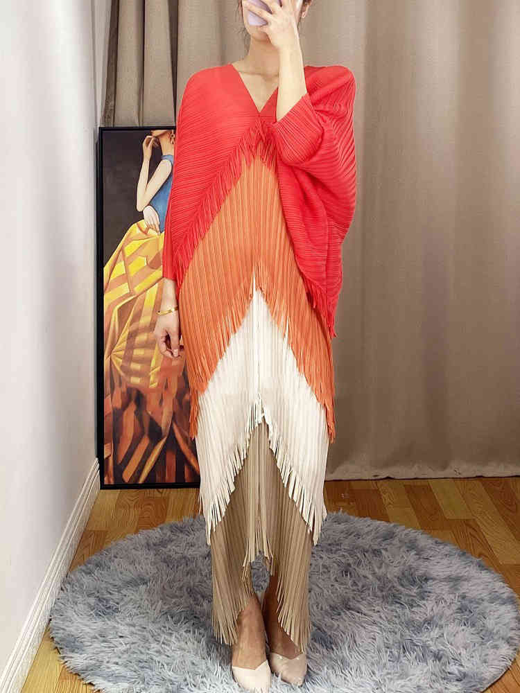 Spring Summer Tassel Dress Women Stitching Color Long Loose Dresses Plus Size Ladies Party Clothes 2D1608 210526