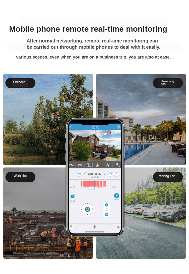 1080P Solar Powered Camera IP66 2 Million Outdoor Security Monitor APP Control Night Vision PTZ Sound-light Alarm Surveillance
