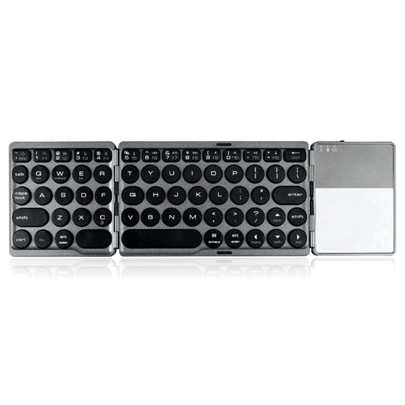 Wireless Three-Folding Bluetooth Keyboard Ultra-Thin Portable Computer Office Keyboard with Trackpad
Wireless Three-Folding Bluetooth Keyboard Ultra-Thin Portable Computer Office Keyboard with Trackpad